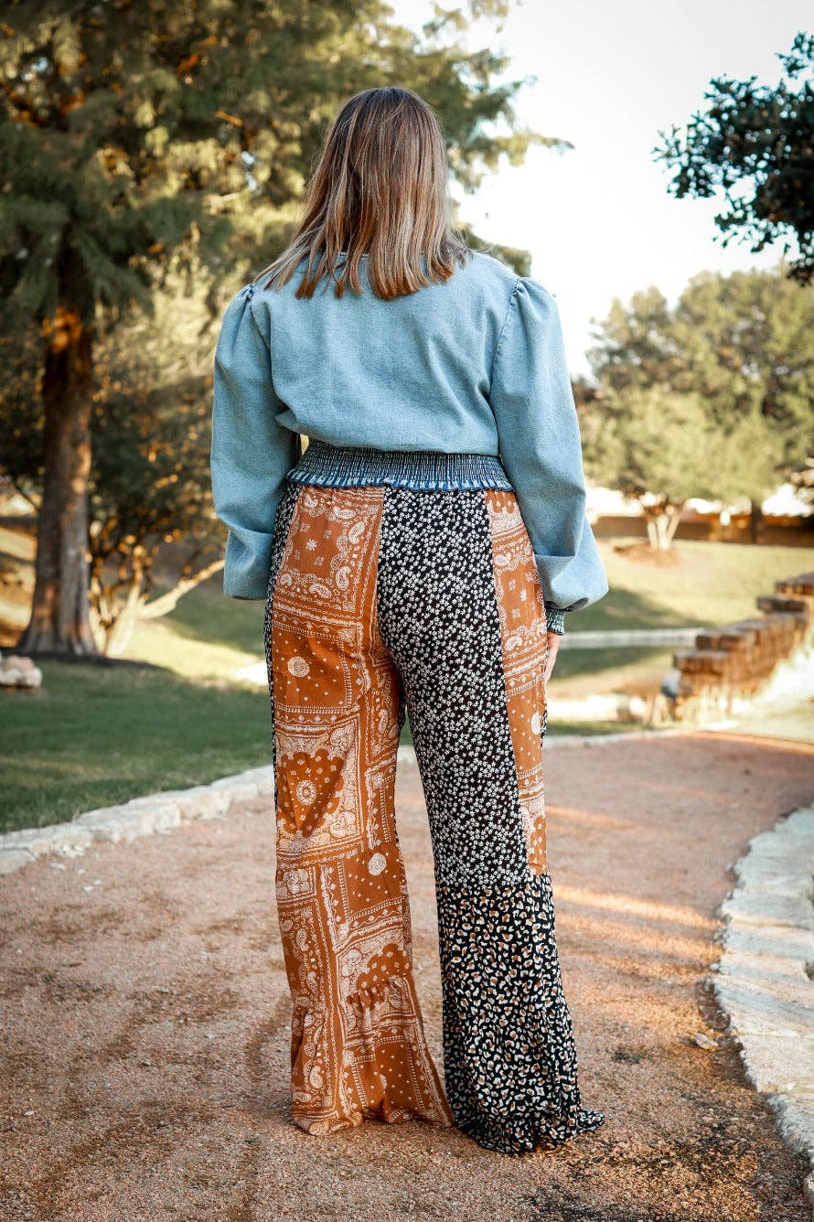CRISTINA TIERED PANTS, LEOPARD & BROWN
