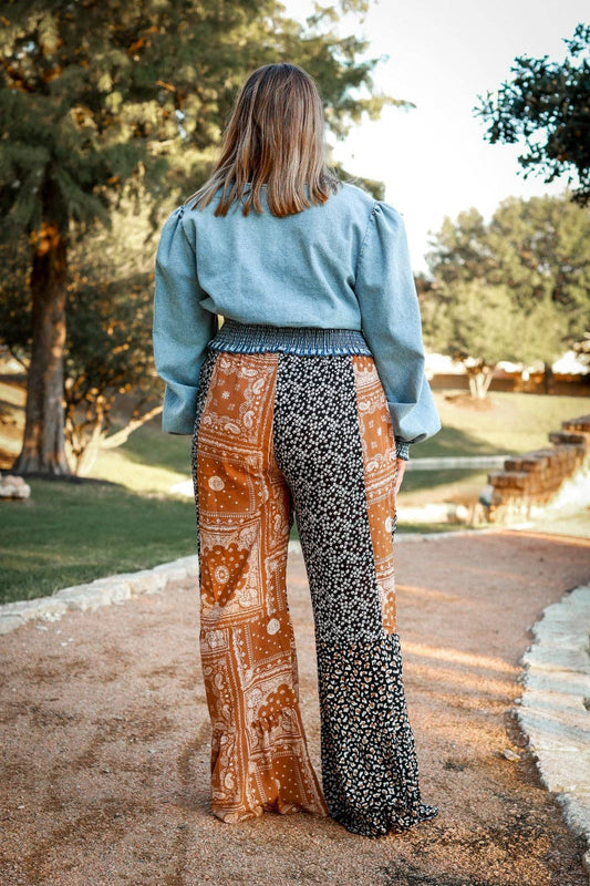 CRISTINA TIERED PANTS, LEOPARD & BROWN