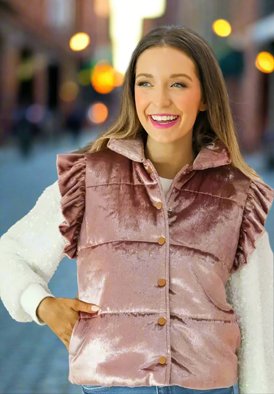SHIMMER PUFFER VEST