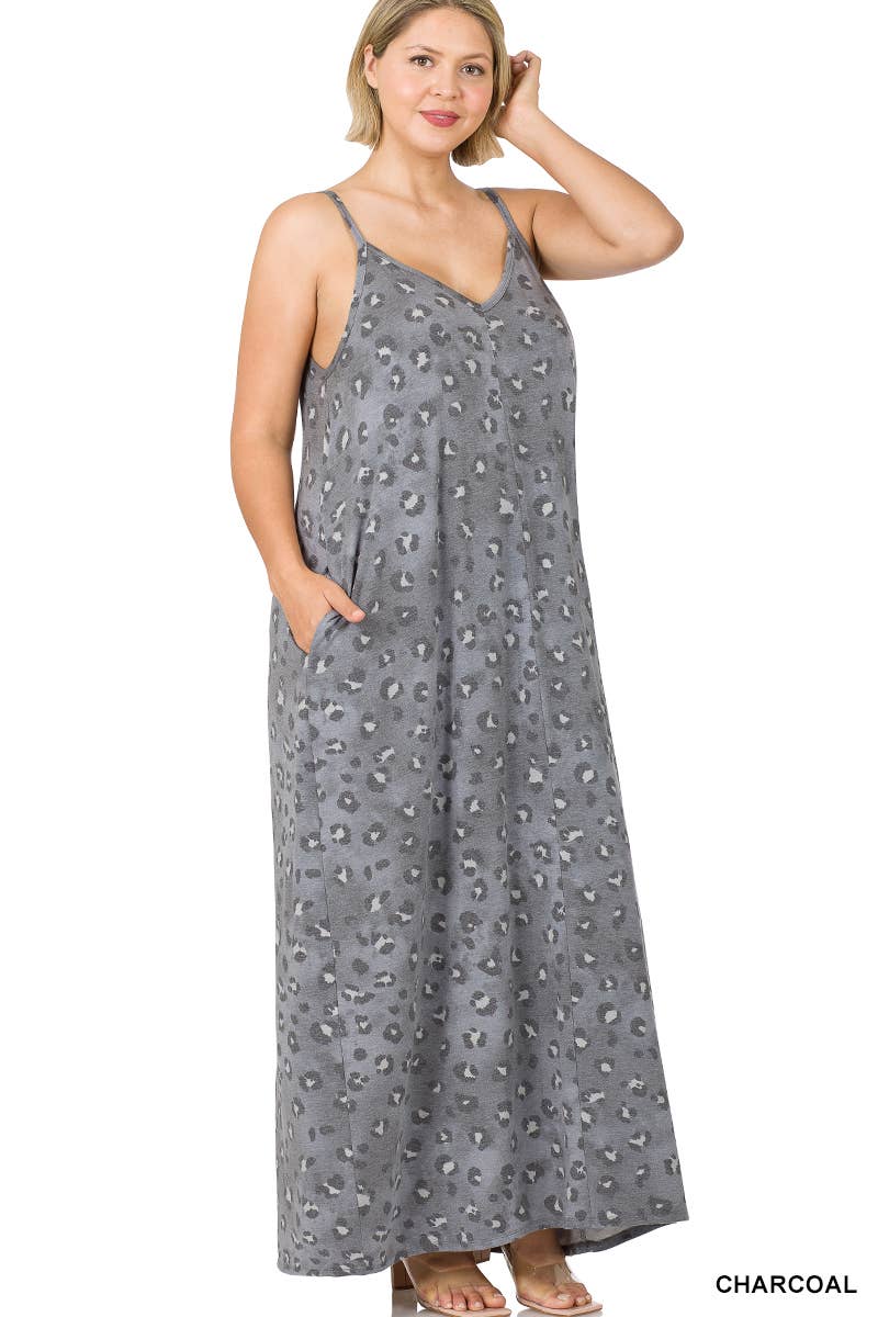 Grey Cheetah Maxi Dress