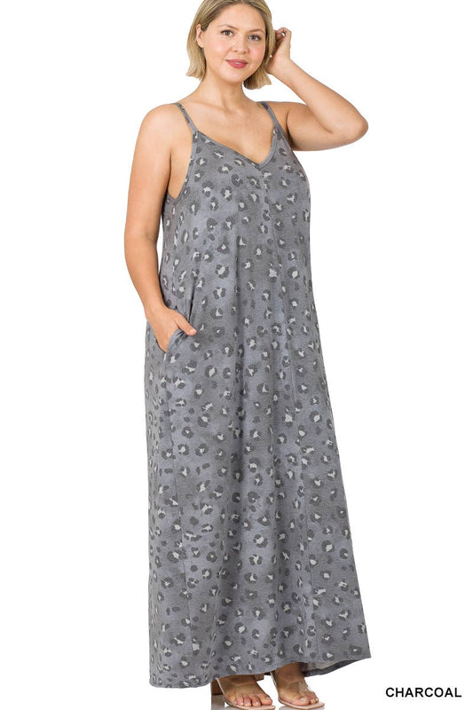 Grey Cheetah Maxi Dress