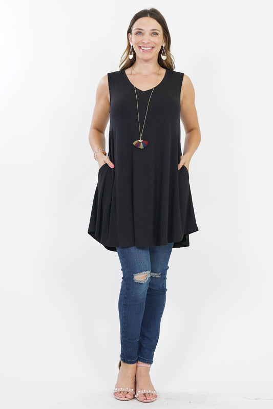 V NECK TUNIC TANK