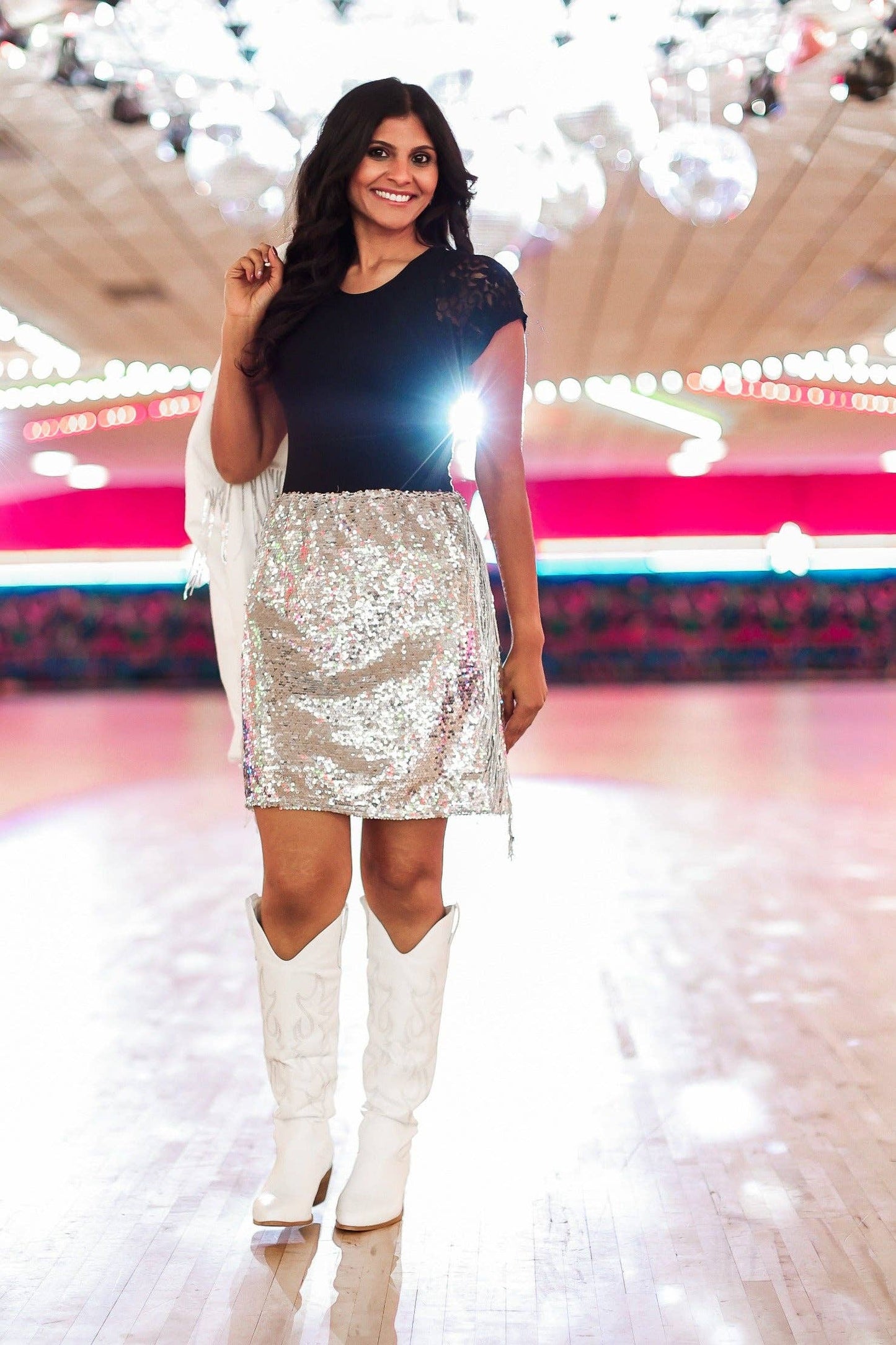 Flaunt It Sequin & Fringe Skirt