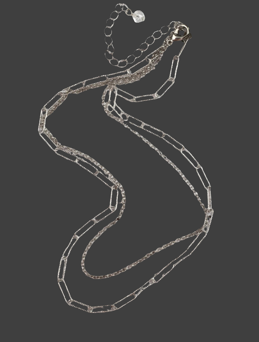 LETS LINK UP DOUBLE CHAIN NECKLACE