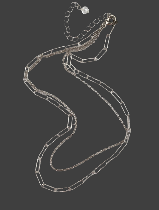 LETS LINK UP DOUBLE CHAIN NECKLACE
