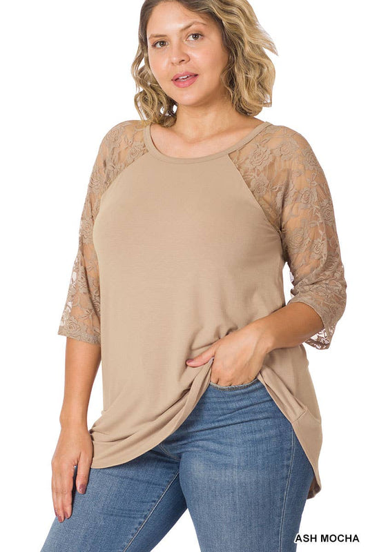 LACE SLEEVE TOP