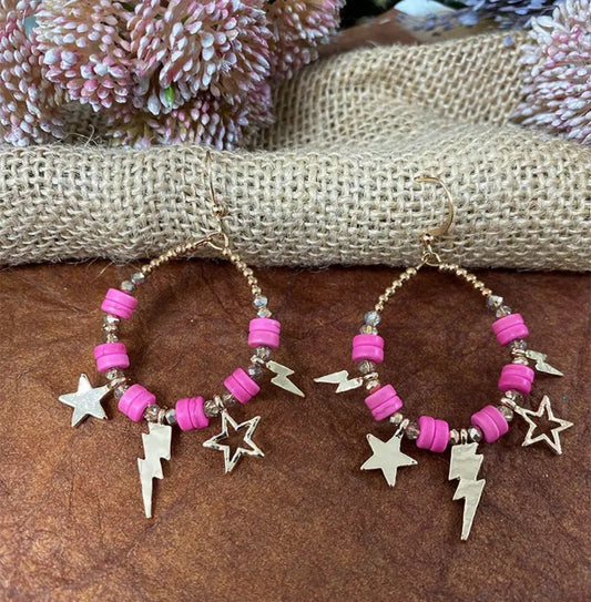 SHOOT FOR THE STARS HOOP EARRINGS